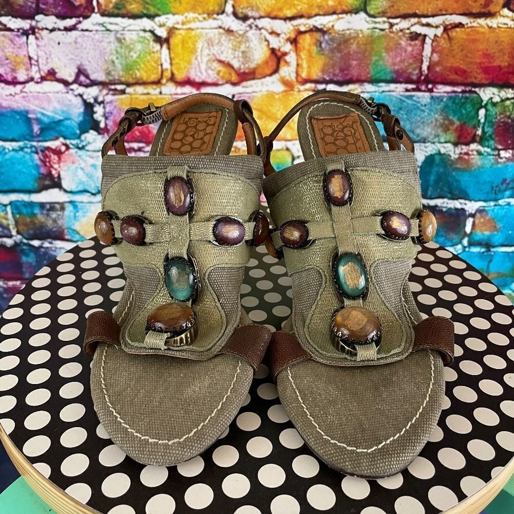 Bacio 61 Carugo Green Boho Strappy High Heel 8M